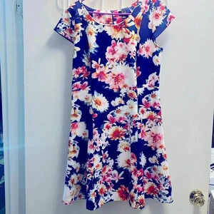 Worthington Blue Flower Dress Size 14